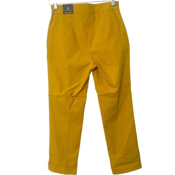 Jules & Leopold Casual Mustard Yellow Button-Detail Capri Pull On Pants Sz Small - Picture 4 of 6